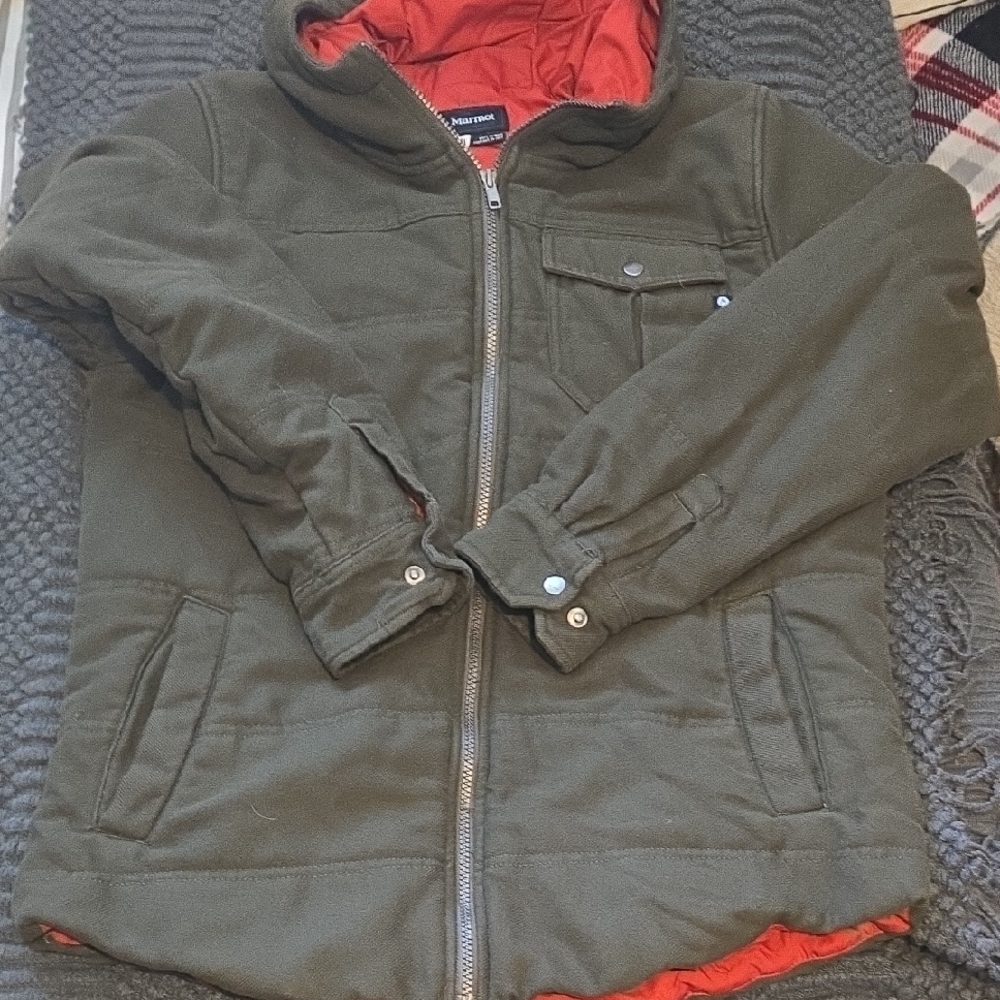 Marmot Dark Green With Orange Lining Jacket Size‎ M